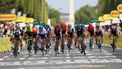 epa10764749 Belgian rider Jordi Meeus (C-R) of team BORA-hansgrohe crosses the finish line to win the 21st and final stage of the Tour de France 2023 over 115kms from Saint-Quentin-en-Yvelines to Paris Champs-Elysee, France, 23 July 2023. Green Jersey best sprinter Belgian rider Jasper Philipsen (L) of team Alpecin-Deceuninck finished second.  EPA/MARTIN DIVISEK
