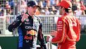 epa11238184 Max Verstappen of Red Bull Racing (L) talks with Carlos Sainz of Ferrari following the qualifying session at the Australian Grand Prix 2024 on Albert Park Circuit in Melbourne, Australia 23 March 2024.  EPA/JOEL CARRETT AUSTRALIA AND NEW ZEALAND OUT
