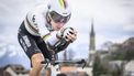 2023-04-28 16:03:42 Jumbo-Visma's Norwgian rider Tobias Foss cycles during the third stage of the Tour of Romandie UCI cycling World tour, 18.8 km time trial  to and from Chatel-Saint-Denis on April 28, 2023. 
GABRIEL MONNET / AFP