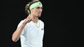 epa11091800 Alexander Zverev of Germany celebrates a point during his 3rd round match against Alex Michelsen of the USA  on Day 7 of the 2024 Australian Open at Melbourne Park in Melbourne, Australia, 20 January 2024.  EPA/JOEL CARRETT AUSTRALIA AND NEW ZEALAND OUT