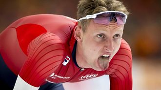 HEERENVEEN - Sander Eitrem (NOR) in actie op de 5000 meter allround mannen tijdens de derde dag van de WK allround en sprint in ijsstadion Thialf. SEM VAN DER WAL / ANP
