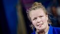 PARIJS - Judoka Sanne van Dijke wordt uitgeschakeld door Barbara Matic van Kroatië tijdens de halve finale op de Olympische Spelen. ANP REMKO DE WAAL
