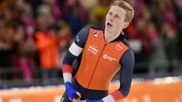 HEERENVEEN - Merijn Scheperkamp (NED) tijdens de ploegenachtervolging op de ISU WK Afstanden schaatsen in Thialf. ANP OLAF KRAAK