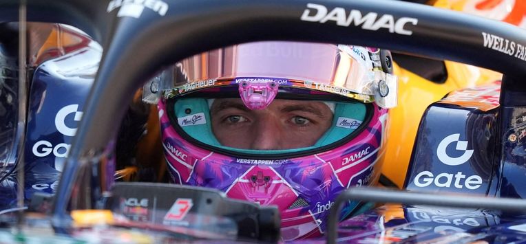 Red Bull Racing's Dutch driver Max Verstappen waits in the pits to race in the qualifying session for the 2026 Miami Formula One Grand Prix at Miami International Autodrome in Miami Gardens, Florida, on May 2, 2026.  
Rebecca Blackwell / POOL / AFP