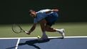 Serbia’s Novak Djokovic hits a return to USA’s Zachary Svajda during their men's singles second round tennis match on day four of the US Open tennis tournament at the USTA Billie Jean King National Tennis Center in New York City on August 27, 2025. 
ANGELA WEISS / AFP