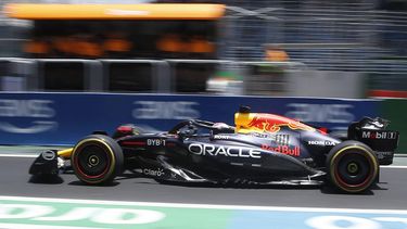 Red Bull Racing's Dutch driver Max Verstappen leaves the pit lane during the practice session for the Formula One Sao Paulo Grand Prix at the Jose Carlos Pace racetrack, aka Interlagos, in Sao Paulo, Brazil, on November 1, 2024. 
Miguel Schincariol / AFP