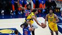 epa12139705 Indiana Pacers guard Tyrese Haliburton (C-R) takes a shot against New York Knicks center Mitchell Robinson (C-L) and guard Jalen Brunson (2-L) during the second half of game four of the NBA Eastern Conference finals between the Indiana Pacers and the New York Knicks at the Gainbridge Fieldhouse in Indianapolis, Indiana, USA, 27 May 2025.  EPA/BRIAN SPURLOCK SHUTTERSTOCK OUT
