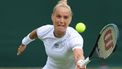 2022-06-28 12:16:12 Netherlands' Arantxa Rus returns the ball to US Catherine Harrison during their women's singles tennis match on the second day of the 2022 Wimbledon Championships at The All England Tennis Club in Wimbledon, southwest London, on June 28, 2022.  
Adrian DENNIS / AFP