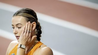 GLASGOW - Nadine Visser na afloop van de halve finale 60 meter horden, tijdens de laatste dag van de wereldkampioenschappen indooratletiek in Schotland. ANP ROBIN VAN LONKHUIJSEN