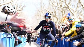 epa11997060 Slovenian rider Primoz Roglic of the Red Bull Bora hansgrohe team before the sixth stage of the Volta Ciclista a Catalunya cycling race, over 159 kilometers from Berga to Queralt, in Berga, Barcelona, Spain, 29 March 2025.  EPA/Siu Wu