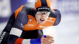 INZELL - Jenning De Boo (NED) tijdens de 500 meter mannen op het wereldkampioenschap schaatsen sprint in de Max Aicher Arena in het Duitse Inzell. ANP VINCENT JANNINK