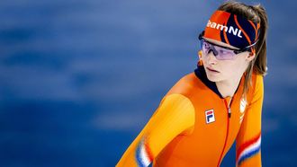 MILAAN - Bente Kerkhoff tijdens een training in het Milano Speed Skating Stadium. De langebaanschaatsers bereiden zich voor op hun deelname aan de Olympische Winterspelen. SEM VAN DER WAL / ANP