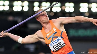 2023-08-26 19:09:53 Netherlands' Rik Taam competes in the men's decathlon javelin throw for group A during the World Athletics Championships at the National Athletics Centre in Budapest on August 26, 2023. 
Kirill KUDRYAVTSEV / AFP