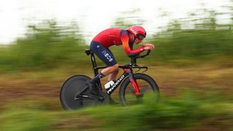 2023-05-14 16:06:05 INEOS Grenadiers's Dutch rider Thymen Arensman competes during the ninth stage of the Giro d'Italia 2023 cycling race, a 35 km individual time trial between Savignano sul Rubicone and Cesena, on May 14, 2023. 
Luca Bettini / AFP