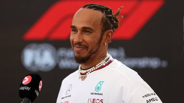 epa10990737 British Formula One driver Lewis Hamilton of Mercedes-AMG Petronas talks to the media ahead of the Abu Dhabi Formula One Grand Prix 2023 at Yas Marina Circuit in Abu Dhabi, United Arab Emirates, 23 November 2023. The Formula 1 Grand Prix of Abu Dhabi will take place on 26 November 2023.  EPA/ALI HAIDER