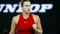 epa11107590 Aryna Sabalenka of Belarus in action during the Women's final match against Qinwen Zheng of China at the Australian Open tennis tournament in Melbourne, Australia, 27 January 2024.  EPA/MAST IRHAM