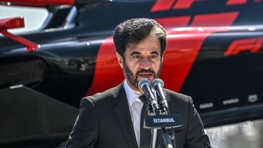FIA president Mohammed ben Sulayem delivers a speech at Dolmabahce Palace Presidental, in Istanbul, on April 24,2026, during an event to announce the return of the Turkish Grand Prix the Formula One calendar after a six year hiatus in 2027.  
Ozan KOSE / AFP