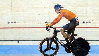 SAINT-QUENTIN-EN-YVELINES - Jan-Willem van Schip tijdens de Omnium eliminatie (mannen) bij het baanwielrennen in het Velodrome op de Olympische Spelen. ANP KOEN VAN WEEL