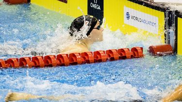 2023-07-29 10:49:50 FUKUOKA - Marrit Steenbergen in actie op de 50 vrij tijdens de zevende dag van het WK Zwemmen in Japan. ANP KOEN VAN WEEL