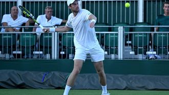 epa12207185 Botic van de Zandschulp of the Netherlands in action during the Men's 1st round match against Matteo Arnaldi of Italy at the Wimbledon Championships, Wimbledon, Britain, 30 June 2025.  EPA/DANIEL HAMBURY  EDITORIAL USE ONLY EDITORIAL USE ONLY