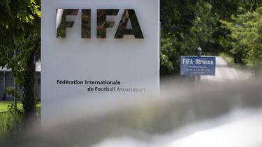 epa13153819 The FIFA logo at the Home of FIFA in Zurich, Switzerland, 06 August 2026.  EPA/ANDREAS BECKER