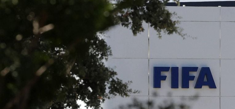 The FIFA logo is seen at its Africa regional office in Sale on August 5, 2026. President Gianni Infantino held emergency talks with other FIFA directors in Morocco on August 5, a source told AFP, amid a wave of criticism over his now shelved plan to open the World Cup to private investment.
Abdelmajid BZIOUAT / AFP