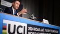 UCI President David Lappartient delivers a press conference during the UCI 2024 Cycling Road World Championships, in Zurich, on September 28, 2024, a day after the death of Swiss teenage cyclist Muriel Furrer following a head injury during the UCI 2024 Road World Championships. Swiss teenage cyclist Muriel Furrer died on September 27, 2024, a day after suffering a serious head injury in a crash during the women's junior road race at the world championships.
Fabrice COFFRINI / AFP
