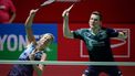 Netherlands' Selena Piek (L) and Robin Tabeling return a shot against South Korea's Jeong Na Eun and Kim Won Ho during their mixed doubles quaterfinal match at the Daihatsu Indonesia Masters 2024 in Jakarta on January 26, 2024. 
Yasuyoshi CHIBA / AFP