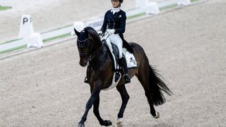DEN BOSCH - Dinja van Liere (NED) op Hermes N.O.P. in actie op de dressuur kur op muziek tijdens de The Dutch Masters Indoor Brabant Horse Show. ANP SANDER KONING