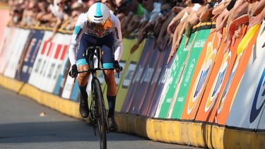 epa12292485 Spanish cyclist Pello Bilbao of Bahrain-Victorious team in action during the seventh and last stage, a time trial over 12.5 km, of the 82nd Tour de Pologne cycling race, in Wieliczka, southern Poland, 10 August 2025.  EPA/Art Service POLAND OUT