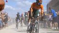 epa11465230 Australian rider Michael Matthews of Team Jayco AlUla in action on the gravel during the ninth stage of the 2024 Tour de France cycling race over 199km from Troyes to Troyes, France, 07 July 2024.  EPA/KIM LUDBROOK