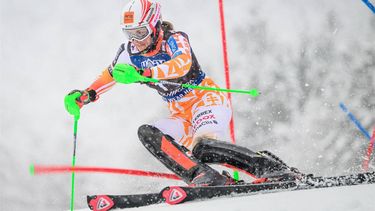 Slovakia's Petra Vlhova competes during the first run of the Slalom event of the Women’s FIS Alpine Skiing World Cup in Kranjska Gora, Slovenia on January 7, 2024. 
Jure Makovec / AFP