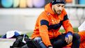 HAMAR - Kjeld Nuis tijdens een training op de tweede dag van het WK afstanden in het Noorse Hamar. Nuis blesseerde zijn voet toen hij in Thialf tegen een stoel schopte, maar start zoals gepland op de 1000 meter en de 1500 meter. ANP SEM VAN DER WAL
