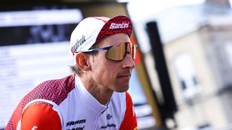 Dutch Bauke Mollema of Trek-Segafredo waits before the start of the 86th edition of the men's event 