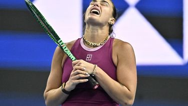 Belarus's Aryna Sabalenka reacts during her women's singles match against Mexico's Renata Zarazua at the China Open tennis tournament in Beijing on October 2, 2026.
 
Pedro PARDO / AFP