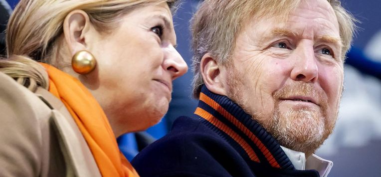 MILAAN - Koningin Maxima en koning Willem-Alexander op de tribune van de Milano Ice Skating Arena, tijdens de kwalificatiewedstrijd voor de 500 meter vrouwen op de Olympische Winterspelen. SEM VAN DER WAL / ANP