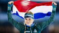 HEERENVEEN - Marijke Groenewoud reageert na het winnen van de 3000 meter voor vrouwen tijdens de tweede dag van het NK afstanden in Thialf. Voor de Nederlandse rijders en rijdsters is dit toernooi een belangrijke tussenstop onderweg naar het WK afstanden in Hamar. ANP SEM VAN DER WAL