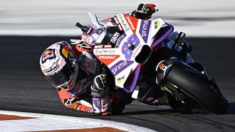 2023-11-24 15:40:40 Ducati Spanish rider Jorge Martin rides during the second free practice session of the MotoGP Valencia Grand Prix at the Ricardo Tormo racetrack in Cheste, on November 24, 2023. 
JAVIER SORIANO / AFP