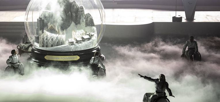 epa12823025 Dancers perform during the Closing Ceremony of the Milano Cortina 2026 Paralympic Winter Games in Cortina d'Ampezzo, Italy, 15 March 2026.  EPA/CLAUDIO THOMA EDITORIAL USE ONLY