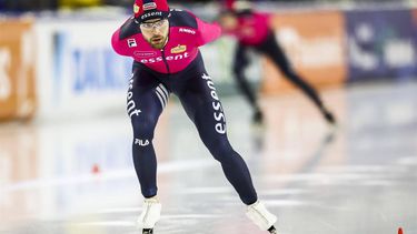 HEERENVEEN - Chris Huizinga tijdens de 10.000 meter op de laatste dag van het World Cup kwalificatietoernooi schaatsen in Thialf. ANP VINCENT JANNINK