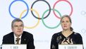 epa08114022 International Olympic Committee (IOC) president Thomas Bach (L) and IOC member Zimbabwe's former swimmer Kirsty Coventry, hold a press conference after the executive board meeting of the International Olympic Committee (IOC), at the Olympic House, in Lausanne, Switzerland, 09 January 2020.  EPA/LAURENT GILLIERON