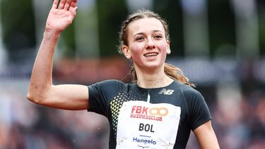 HENGELO - Femke Bol (NED) in actie op de 400 meter tijdens de FBK Games. ANP VINCENT JANNINK