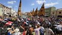 epa11446859 Riders in action in Cesenatico during the start of the second stage of the 2024 Tour de France cycling race over 199km from Cesenatico to Bologna, Italy, 30 June 2024.  EPA/GUILLAUME HORCAJUELO