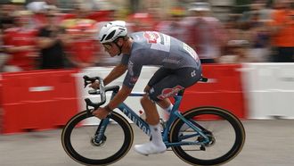 Alpecin-Deceuninck team's Dutch rider Mathieu Van Der Poel cycles during the 21st and final stage of the 111th edition of the Tour de France cycling race, a 33,7 km individual time-trial between Monaco and Nice on the French Riviera, on July 21, 2024. 
Thomas SAMSON / AFP
