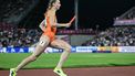 Netherlands' Femke Broeders-Bol competes in the women's 4 x 400m relay final during the European Athletics Championships at Alexander Stadium in Birmingham on August 16, 2026. 
Paul ELLIS / AFP