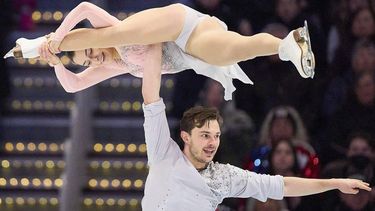 Dutch Daria Danilova and Michel Tsiba skate during the Pairs Short program of the 2025 ISU World Figure Skating Championships at TD Garden in Boston, Massachusetts, on March 26, 2025. 
Geoff Robins / AFP