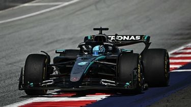 Mercedes' British driver George Russell competes during the Formula One Austrian Grand Prix at the Red Bull Ring race track in Spielberg, Austria, on June 29, 2025.  
Joe Klamar / AFP