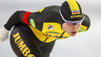 HEERENVEEN - Reina Anema tijdens de 3000m dames in ijsstadion Thialf. Het langebaanseizoen start met dit driedaagse kwalificatietoernooi voor de wereldbeker. ANP VINCENT JANNINK