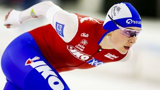 HEERENVEEN - Joy Beune tijdens de 1500 meter op de eerste dag van het World Cup kwalificatietoernooi schaatsen in Thialf. ANP VINCENT JANNINK