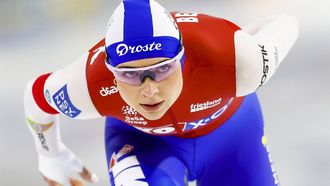 HEERENVEEN - Joy Beune in actie op de 1500 meter tijdens de tweede dag van het Nederlandse kampioenschap allround schaatsen in Thialf. ANP VINCENT JANNINK